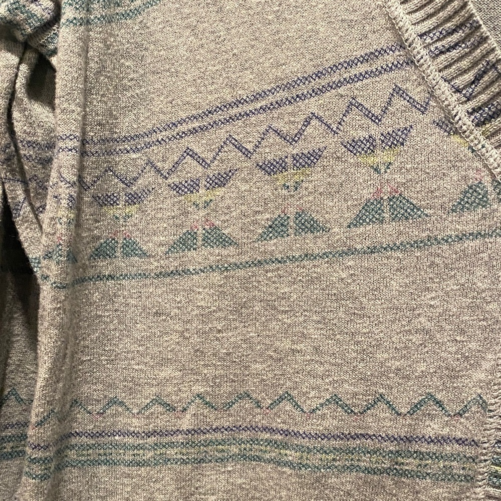 Mossimo Supply Co Cardigan XL Gray Geometric Aztec Cotton Y2K Boho - Picture 7 of 7